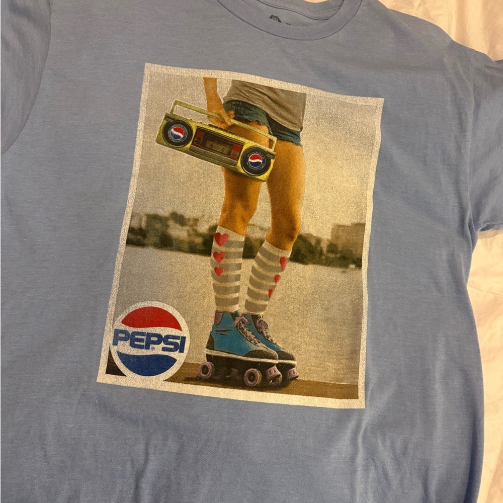 American Rag Blue Vintage Look Pepsi T-Shirt size L